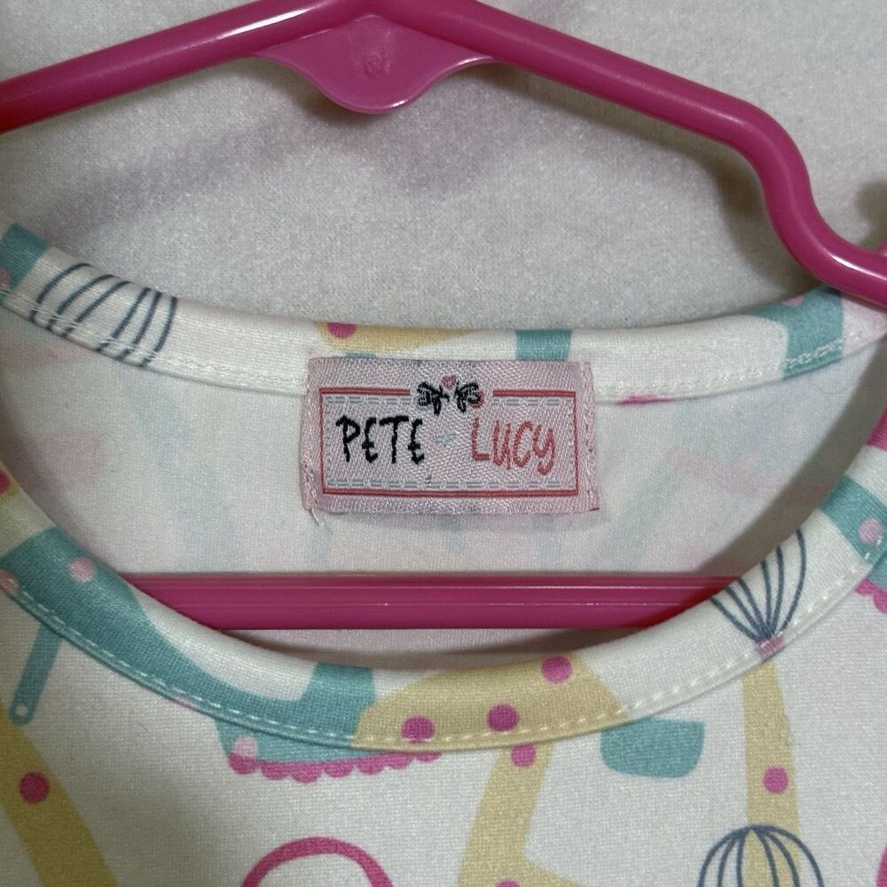 Pete + Lucy Baking Beauty Pink Blue Bubble Bodysuit Romper Girl's Size 18-24M - Picture 3 of 9